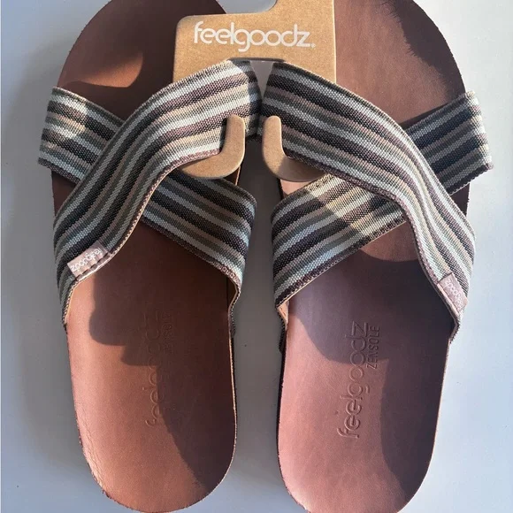 Feelgoodz Zensole Size 9 Cross-Over Leather Sandals - NWT - Picture 10 of 10